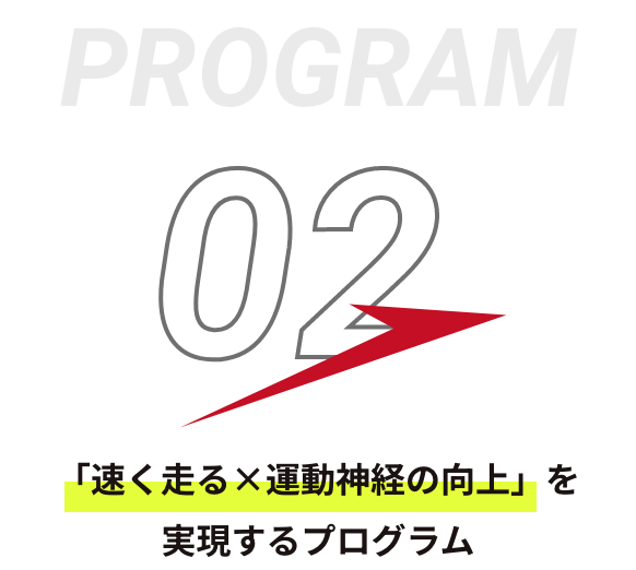 PROGRAM02 「速く走る×運動神経の向上」を実現するプログラム