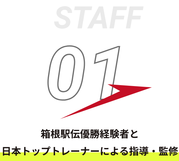 STAFF01 箱根駅伝優勝経験者と日本トップトレーナーによる指導・監修